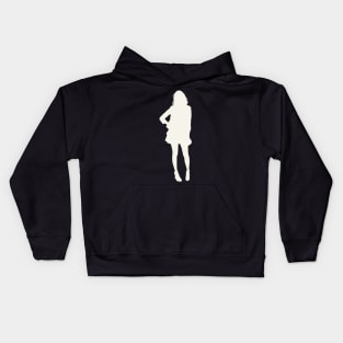 Woman Pop Art White Silhouette Kids Hoodie